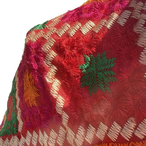Zamour Saree Wrap Embroidered Bright Jewel Tone - Picture 7 of 12